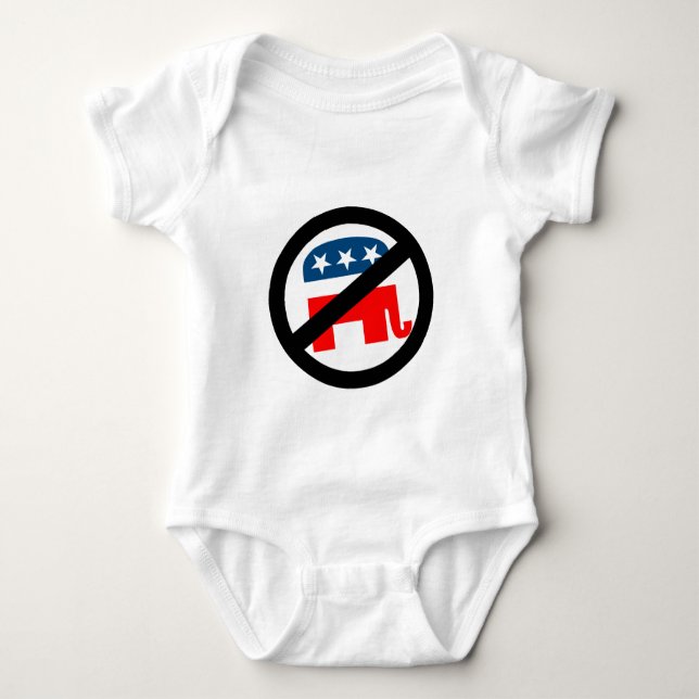 Anti-Republican white Baby Bodysuit (Front)