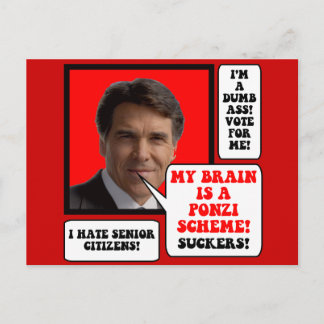 anti Rick Perry Postcard