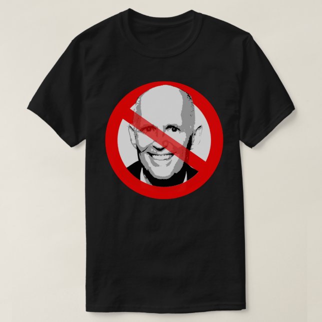 Anti Rick Scott Crossed Out Face T-Shirt (Design Front)