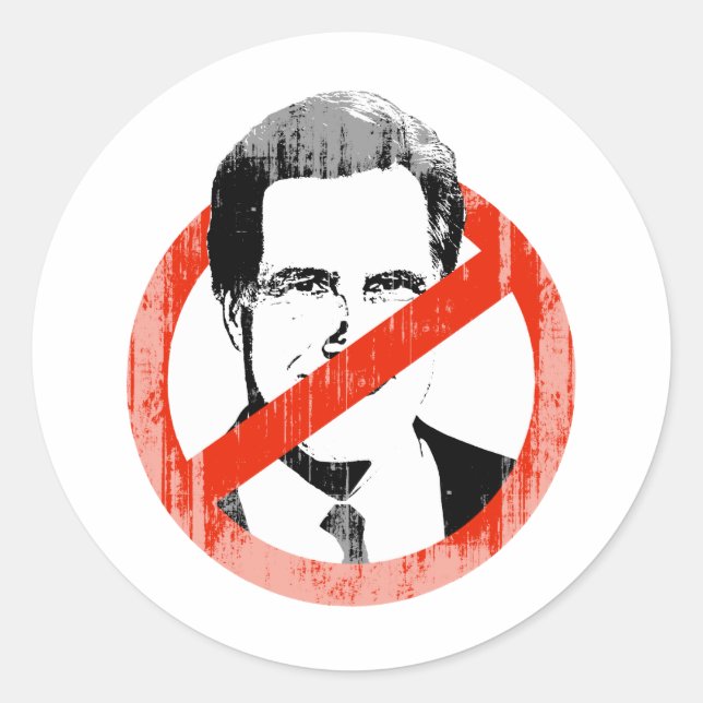 Anti Romney Faded.png Classic Round Sticker (Front)