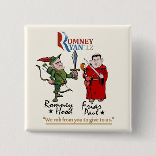 Anti-Romney/Ryan 15 Cm Square Badge
