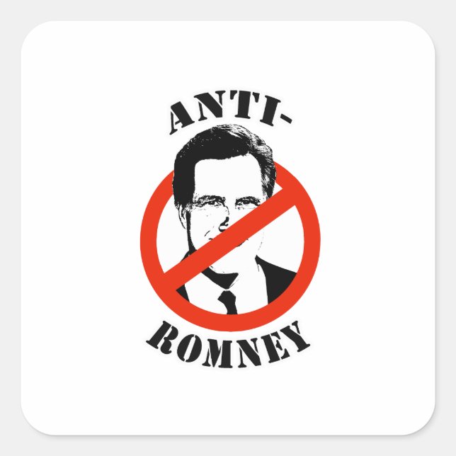ANTI-ROMNEY - SQUARE STICKER (Front)
