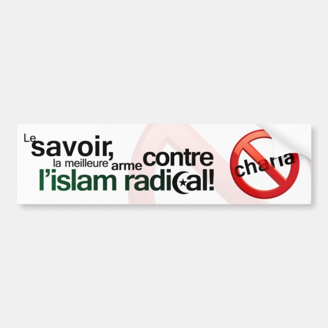 Anti Sharia Bumper Sticker - French (Front)