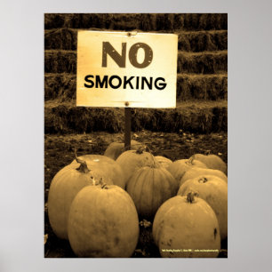 Anti-Smoking Pumpkins - Sepiatone Poster