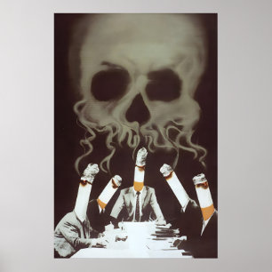 Anti Smoking Skull Poster, Eastern Germany GDR DDR Poster