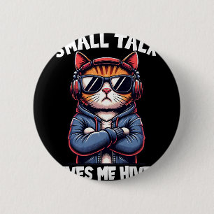 Anti Social Anxiety Mindfulness No Small Talk Intr 6 Cm Round Badge