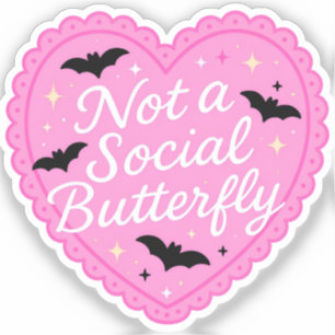 Anti-Social Bat Pink Goth Heart   Cute Gothic Kawa