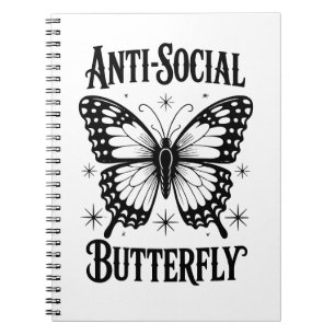 Anti-Social Butterfly Asocial Introvert Notebook
