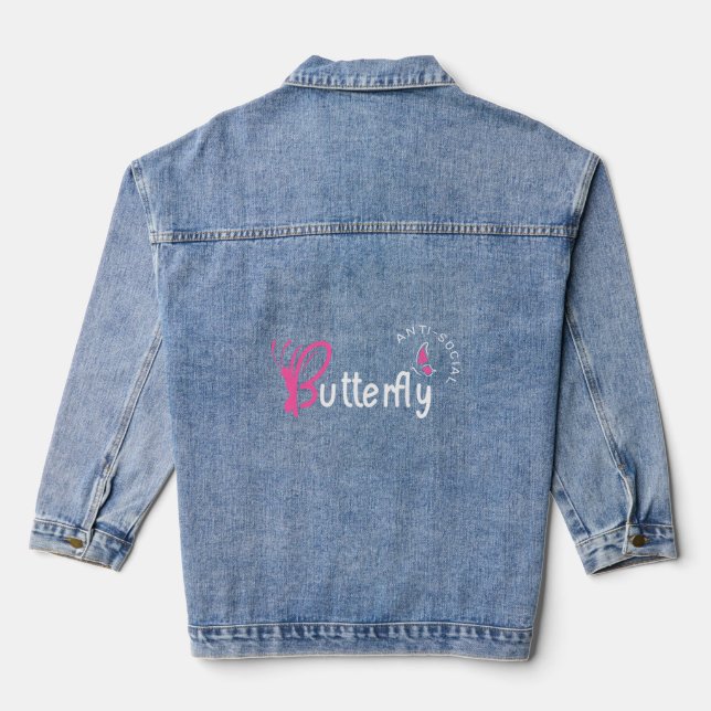 Anti-Social Butterfly Denim Jacket (Back)
