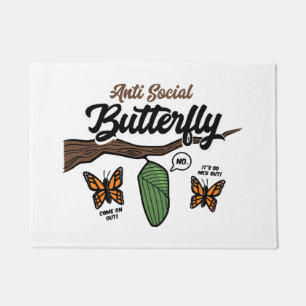 Anti Social Butterfly Doormat