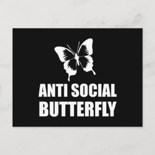 Anti Social Butterfly Funny Introvert Postcard