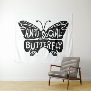Anti social butterfly tapestry