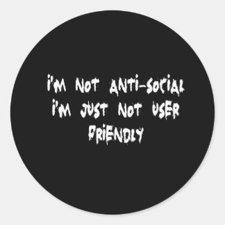 Anti-social Classic Round Sticker
