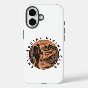 Anti-Social Hiking Club Graphic iPhone 16 Case