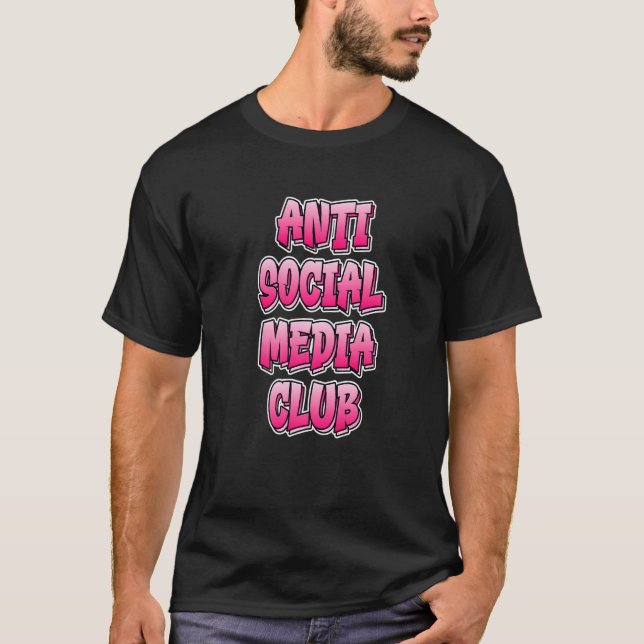 Anti Social Media Club  Pink  Protest Social Media T-Shirt (Front)