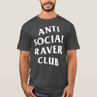 Anti Social Raver Club White Logo (Front + Back Pr T-Shirt
