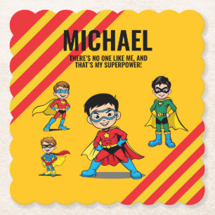 ANTI-STRESS KIDS HERO SUPERHERO POWER PAPER COASTER