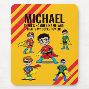 ANTI-STRESS KIDS HERO SUPERHERO POWER RED MOUSE PAD