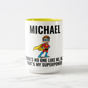 ANTI-STRESS KIDS HERO SUPERHERO POWER Two-Tone COFFEE MUG