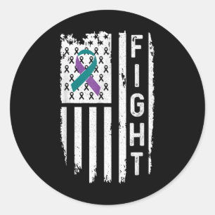 Anti Suicide Prevention Awareness Fight American F Classic Round Sticker