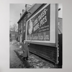 Anti-Tax Poster, 1930s Poster