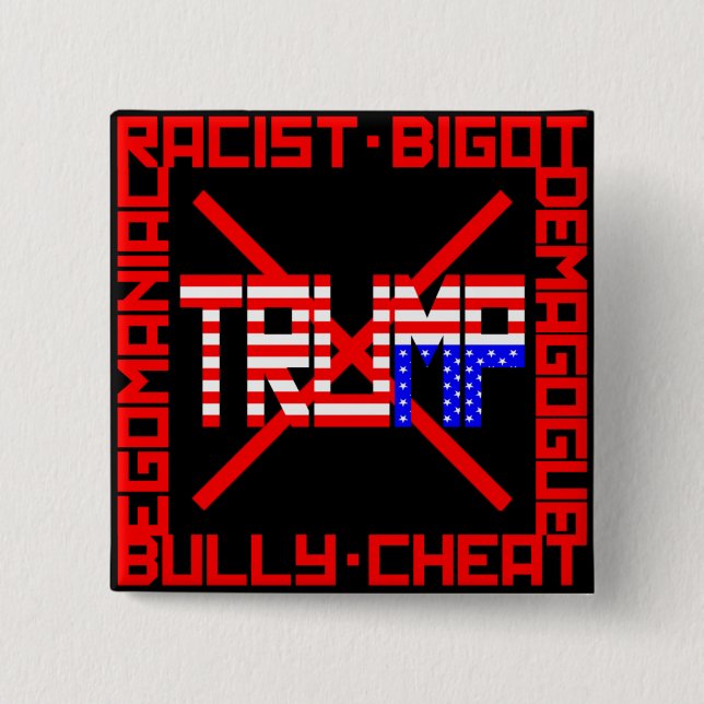 Anti Trump 15 Cm Square Badge (Front)