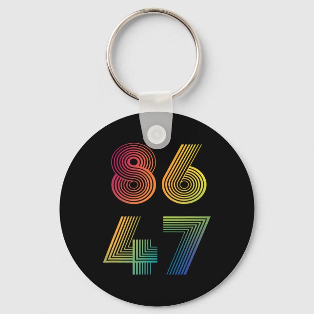 Anti Trump 8647 86 47 Impeach 47 Anti-trump Presid Key Ring (Front)