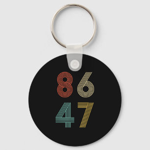 Anti Trump 8647 86 47 Impeach 47 Retro  Key Ring