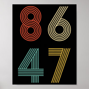 Anti Trump 8647 86 47 Impeach 47 Retro Poster