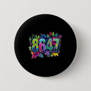 Anti Trump 8647 Floral Resist 86 47 Impeach Trump  6 Cm Round Badge