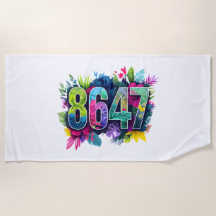 Anti Trump 8647 Floral Resist 86 47 Impeach Trump Beach Towel