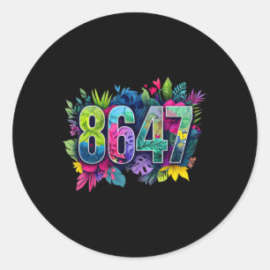 Anti Trump 8647 Floral Resist 86 47 Impeach Trump Classic Round Sticker