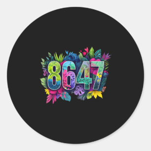 Anti Trump 8647 Floral Resist 86 47 Impeach Trump Classic Round Sticker