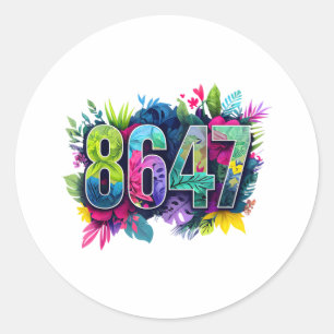 Anti Trump 8647 Floral Resist 86 47 Impeach Trump Classic Round Sticker