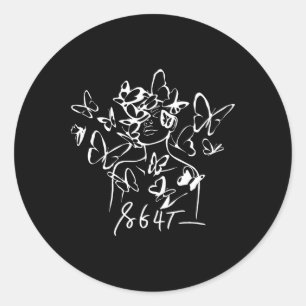 Anti Trump 8647 Floral Resist 86 47 Impeach Trump Classic Round Sticker