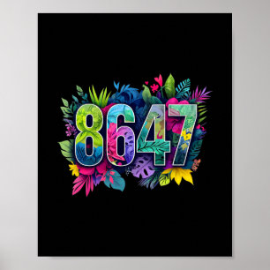 Anti Trump 8647 Floral Resist 86 47 Impeach Trump  Poster