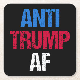 Anti-Trump AF I Square Paper Coaster