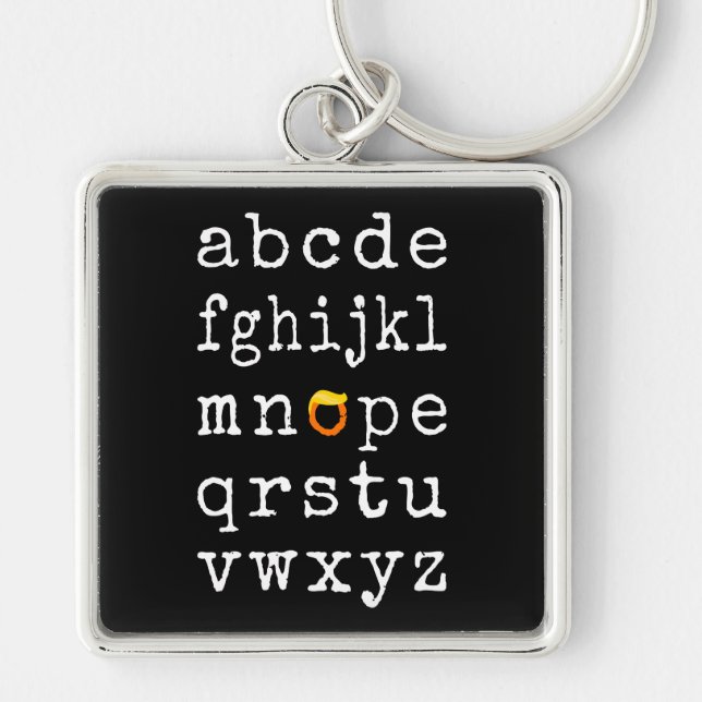 Anti-Trump Alphabet - Nope V Key Ring (Front)