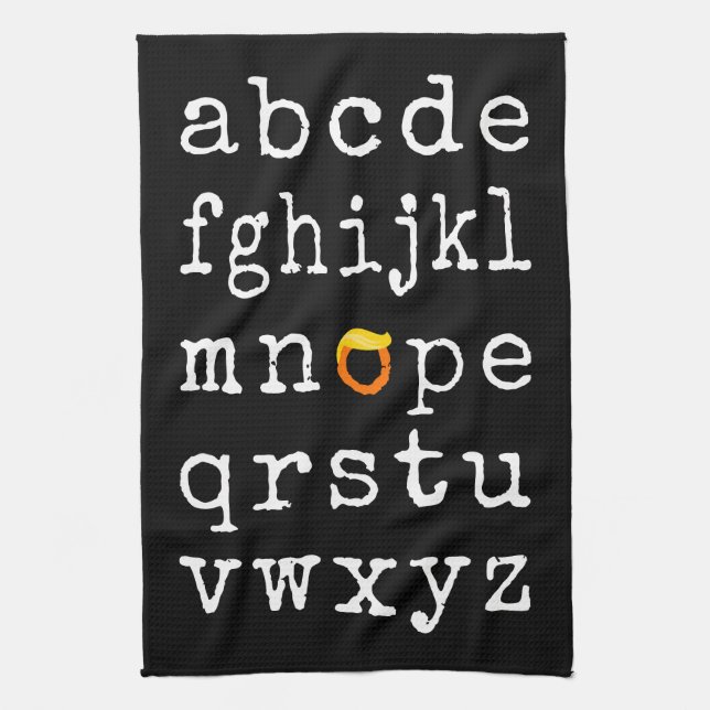 Anti-Trump Alphabet - Nope V Tea Towel (Vertical)