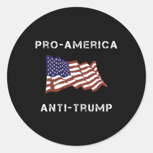 Anti-trump American Usa Flag  Classic Round Sticker