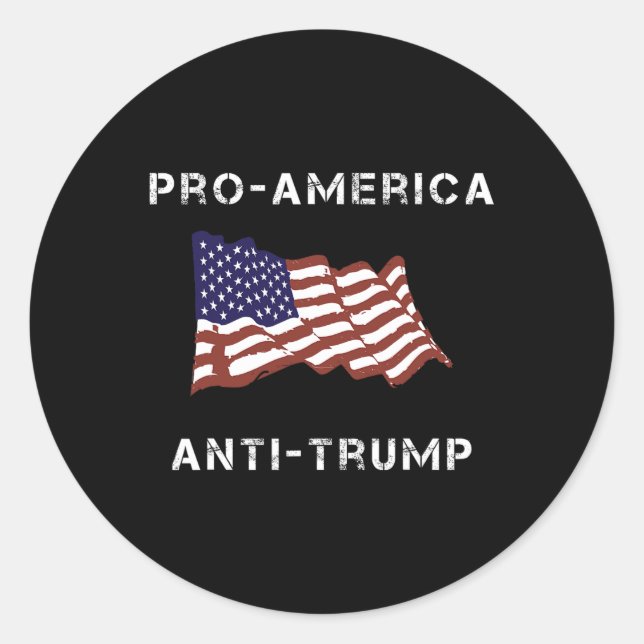 Anti-trump American Usa Flag  Classic Round Sticker (Front)