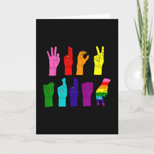 Anti-trump Asl Sign Language Lgbtq+ Protest Card