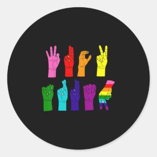 Anti-trump Asl Sign Language Lgbtq+ Protest Classic Round Sticker