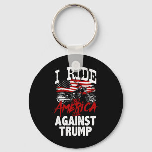 Anti Trump Biker Pro Democracy Resist Against Trum Key Ring