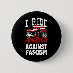Anti Trump Biker Resist Against Fascism Protest 6 Cm Round Badge