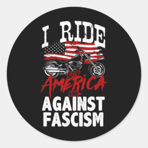 Anti Trump Biker Resist Against Fascism Protest Classic Round Sticker