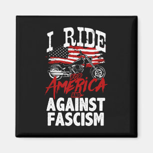 Anti Trump Biker Resist Against Fascism Protest Magnet