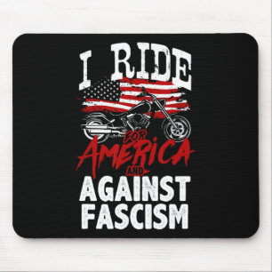 Anti Trump Biker Resist Against Fascism Protest Mouse Pad