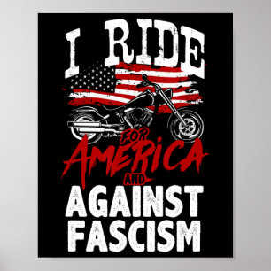 Anti Trump Biker Resist Against Fascism Protest Poster