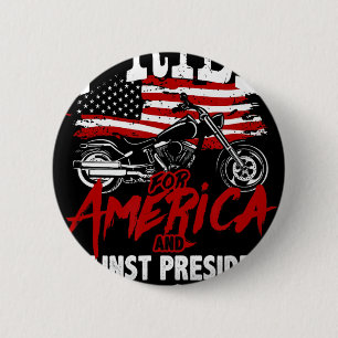 Anti Trump Biker Resist Against President Bone Spu 6 Cm Round Badge